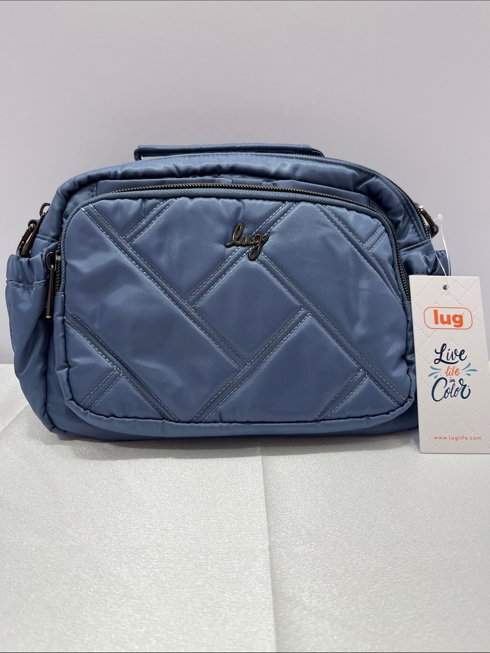 LUG - Boomer Crossbody Bag in Blue Moon w/ Dragonfly Interior